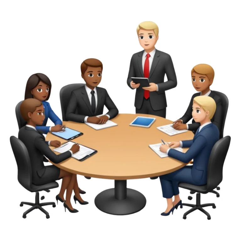 The scene where people gather and have a meeting sticker