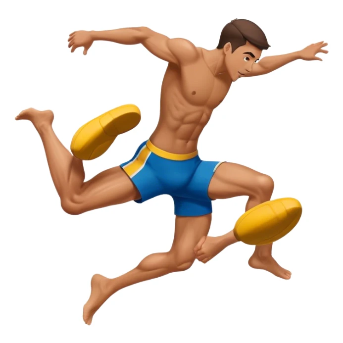 male athlete knee in air jumping sticker