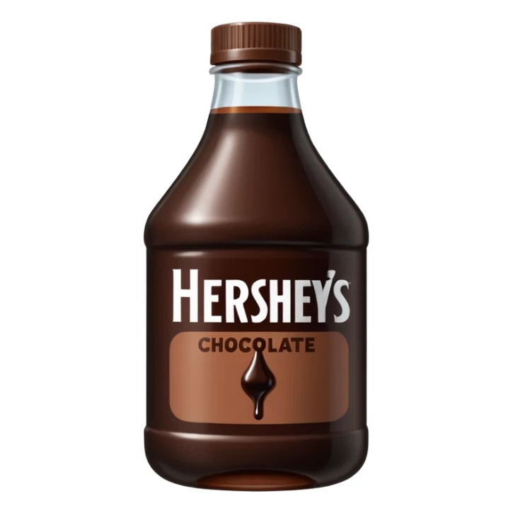 minimal Hershey's chocolate syrup bottle, simple, clear sticker