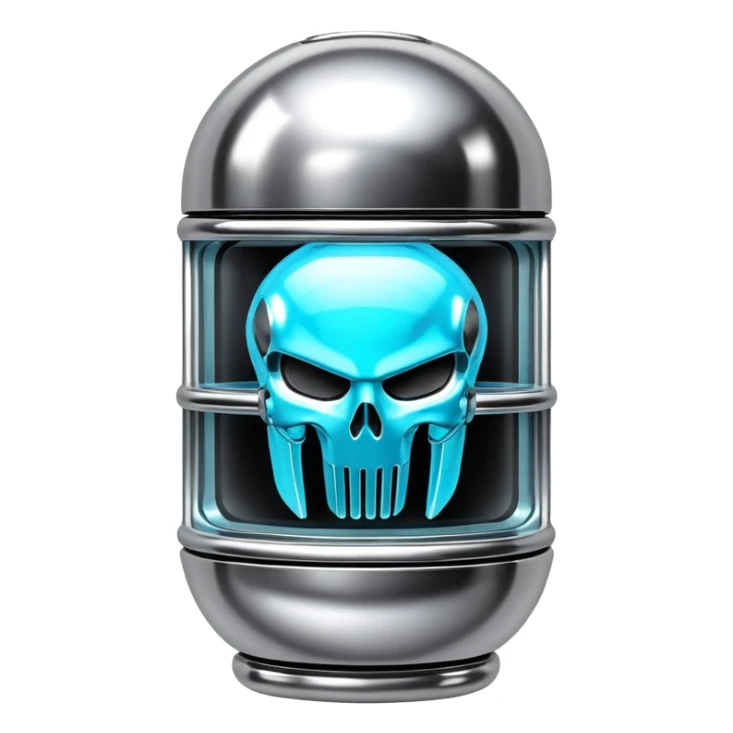 sorayama giger fuel capsule chrome glowing sticker