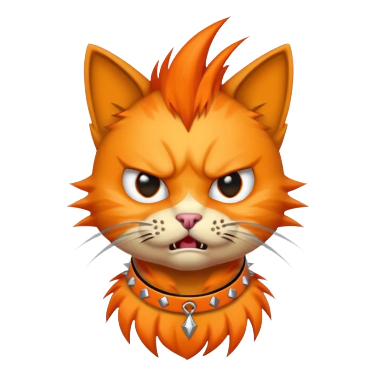 create an emoji of a punk rock cat sticker