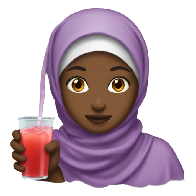 Black hijabi girl drinking koolaid sticker