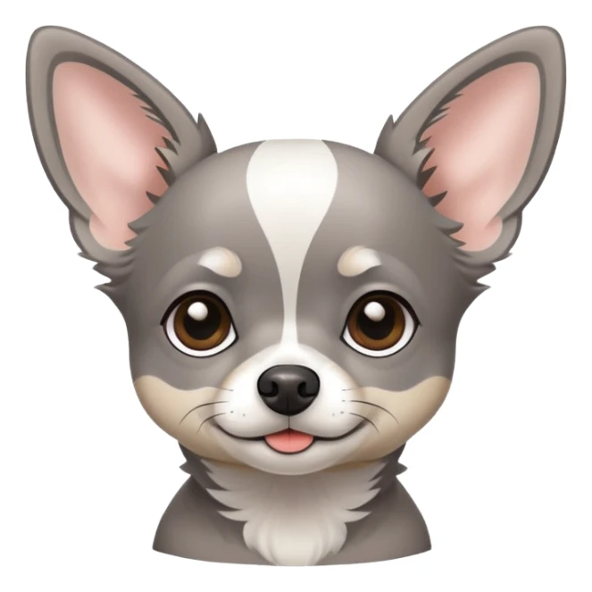Grey Chihuahua with white stripe on head  sticker
