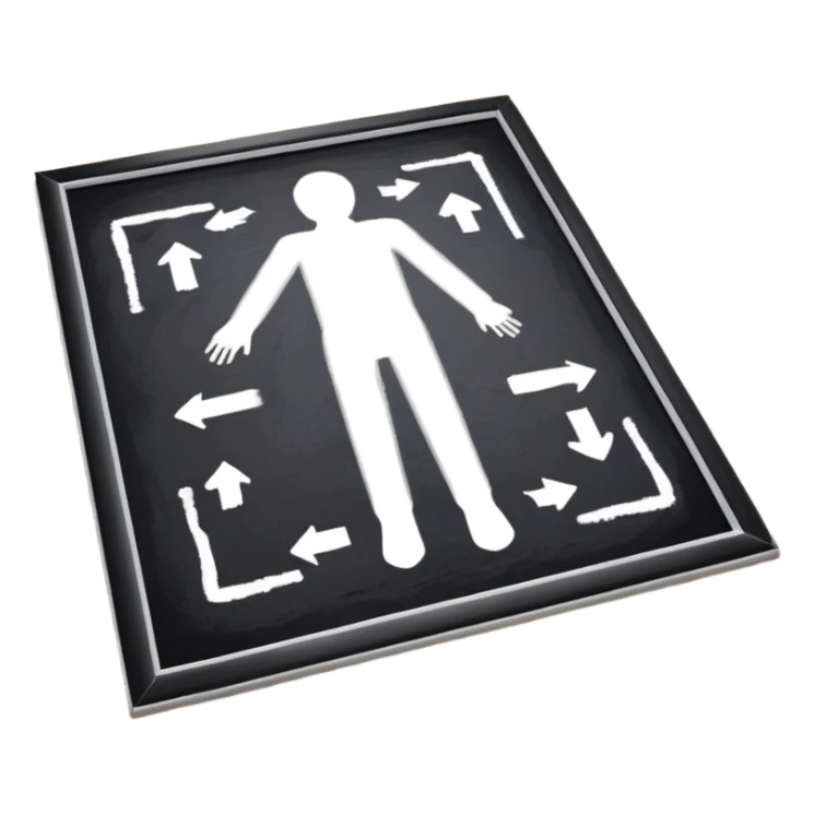 crime scene body drawing with white chlak on the floor sticker