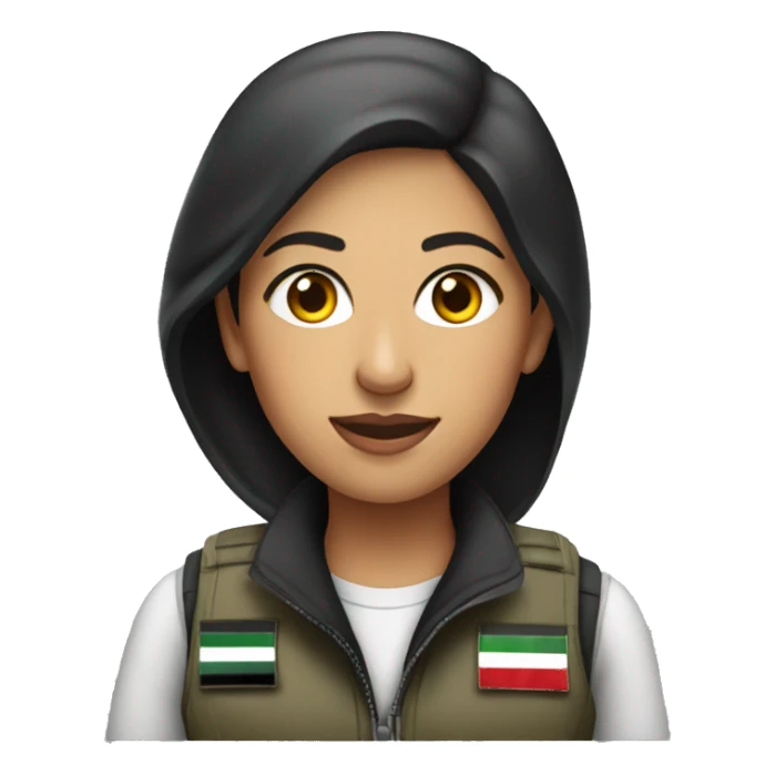 Female Palestinian Journalist Wearing PRESS vest sticker