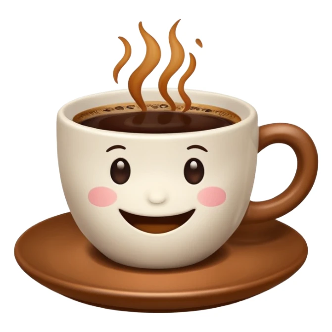 a cute cup of coffee with a smile, without the plate sticker