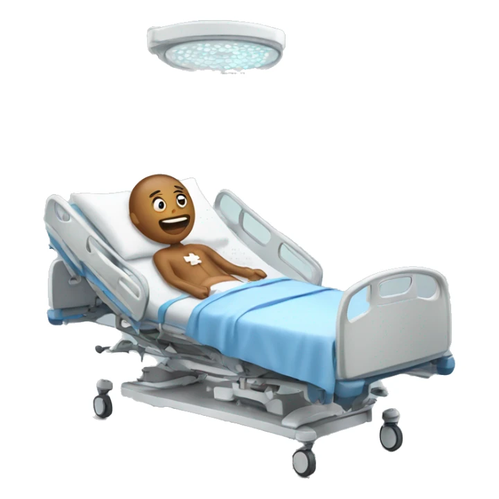 patient in a hospital bed sticker
