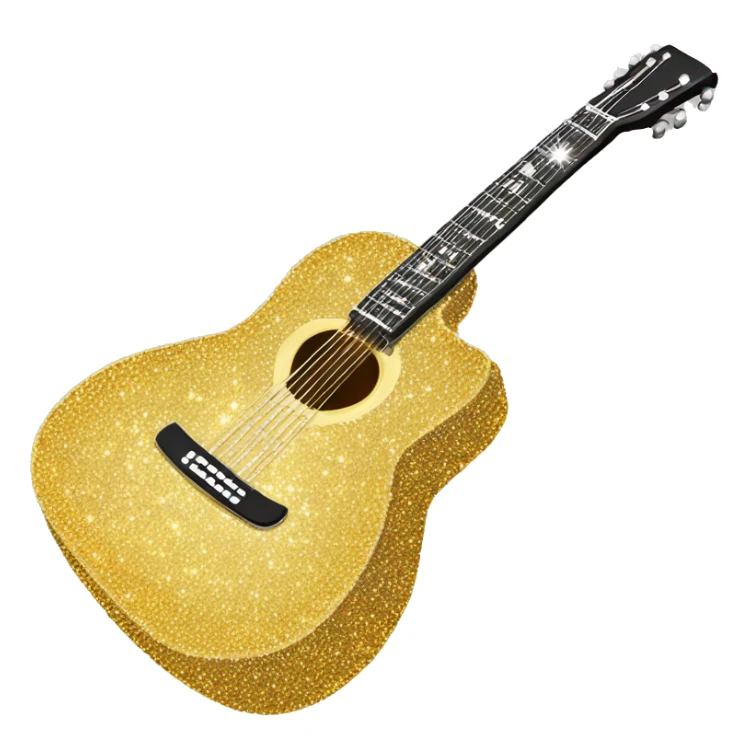 Bedazzled glittery acoustic guitar sticker