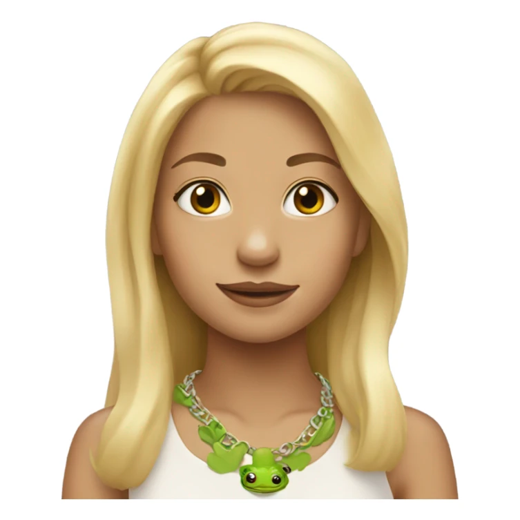 Blonde girl wearing frog necklace sticker