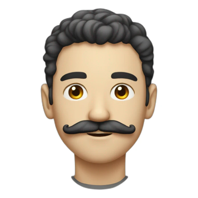 20 years old indie hacker guy have small mostache sticker