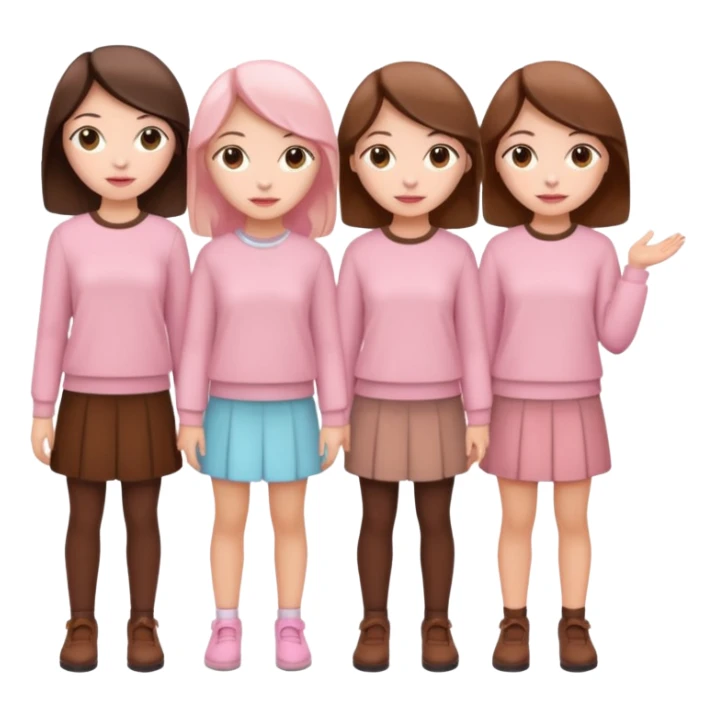 girlfriends with pastel pink and brown clothes sticker