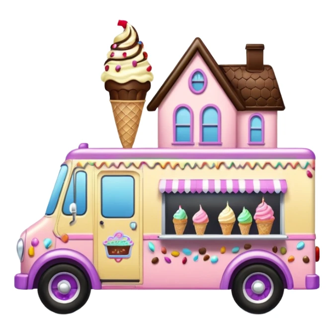 Krazy Ken’s 4wd 1924 racing ice cream with chocolate, nuts and sprinkles dream house food truck  sticker