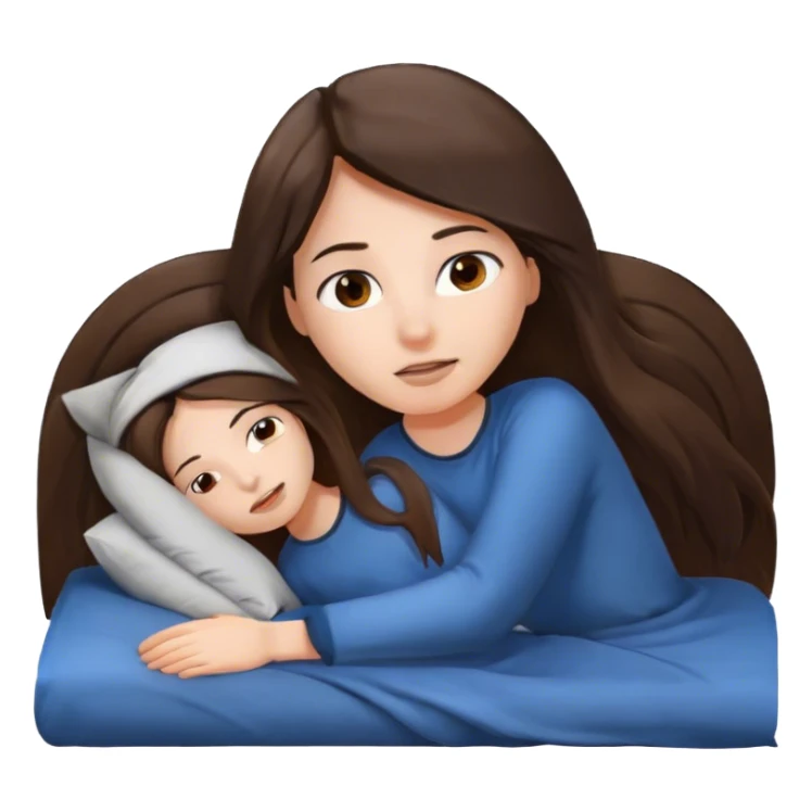 brunette girl waking up longhair  sticker