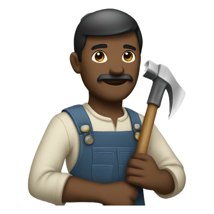 Man holds a sickle in one hand and a hammer in the other sticker