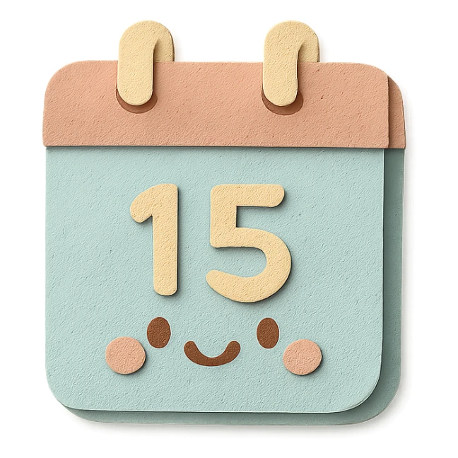 soft pastel cozy calendar box for bullet journal with a smiling face sticker