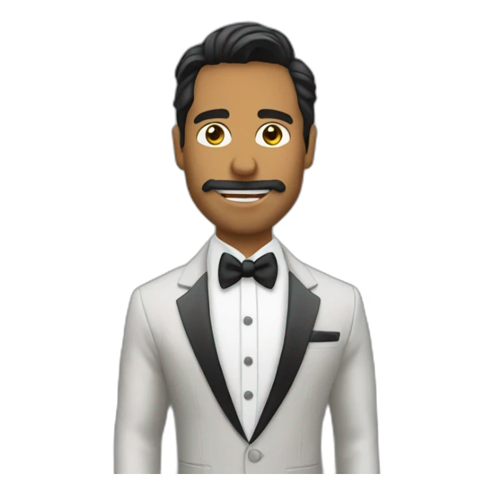 el meme del pana miguel con traje de gala saludando  sticker