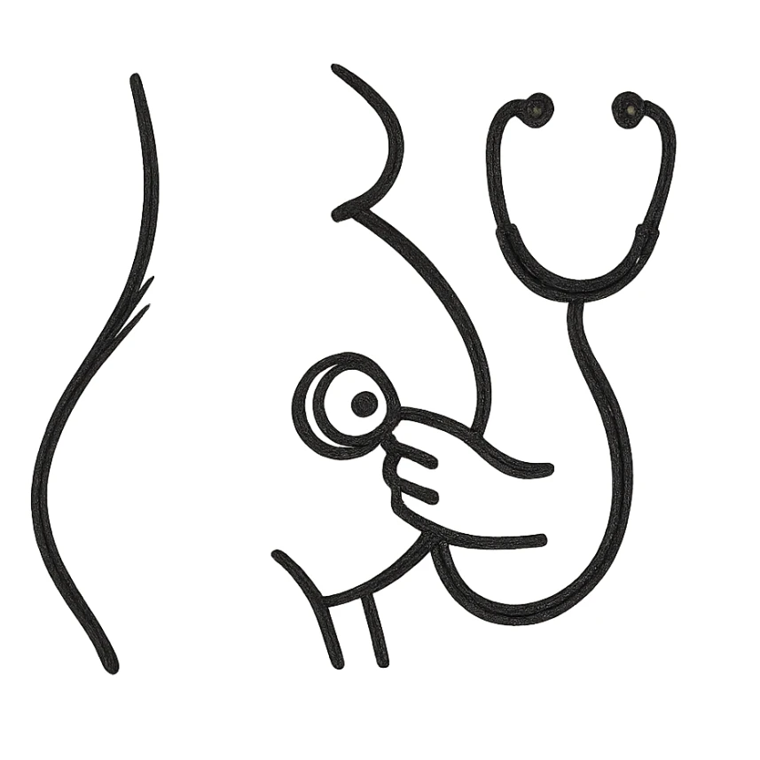 A pregnant belly with a stethoscope sticker