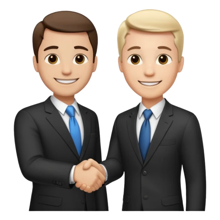 two men in business attire shaking hands sticker