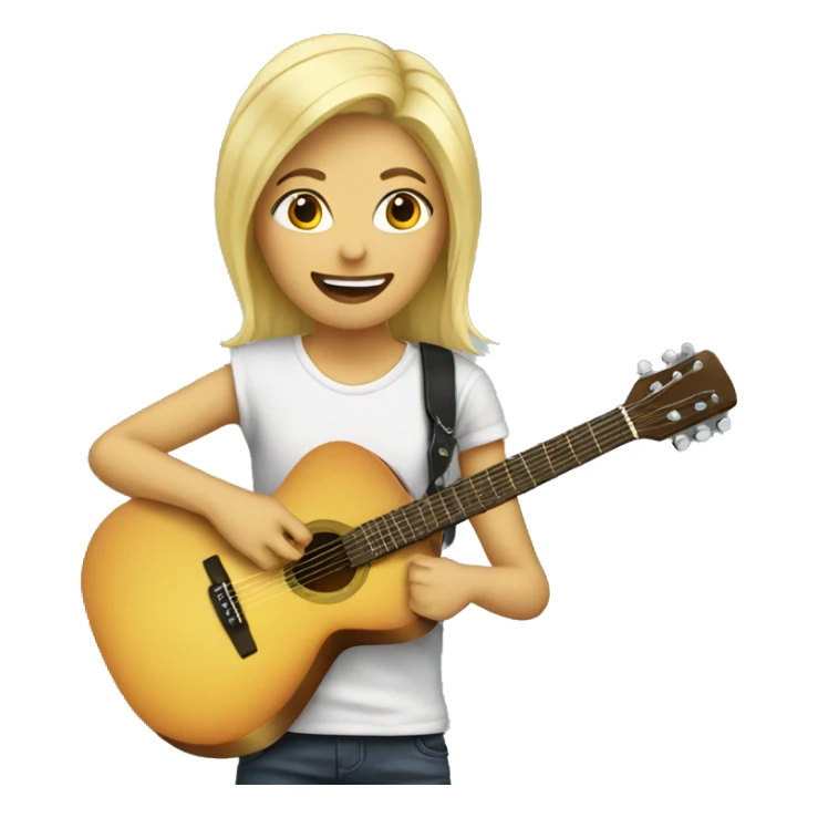 Blond with a guitar sticker