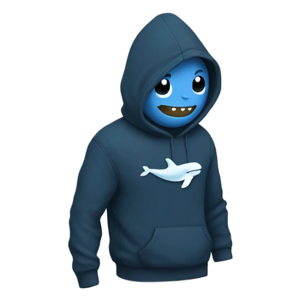 Jason wearing a whale hoodie  sticker