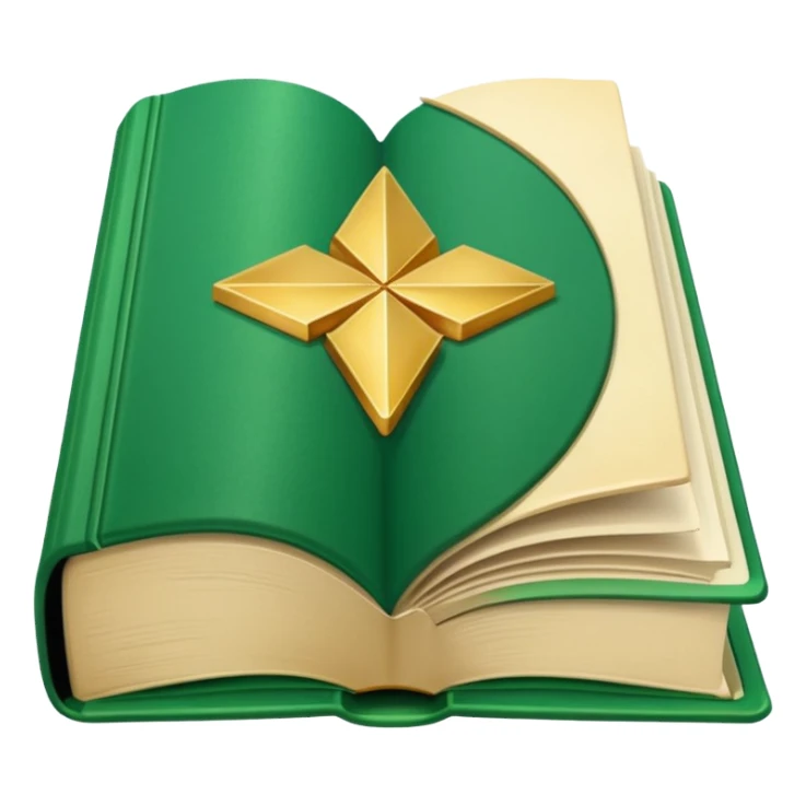 Book with emerald cover, golden corners, open page showing √x formula
Colour scheme: #046307
#E7D7C9
#F9F7F3
#3B2C26 sticker