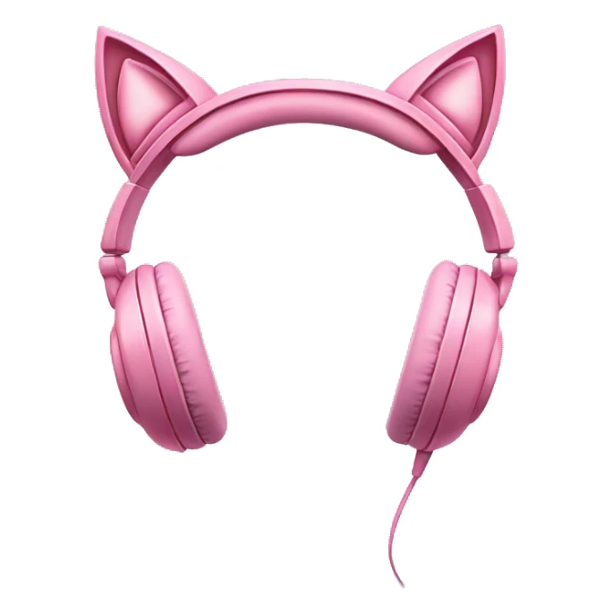 Rose-pink gaming headphones with cat ears sticker