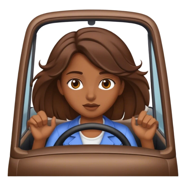  Brown girl brown hair driving  sticker