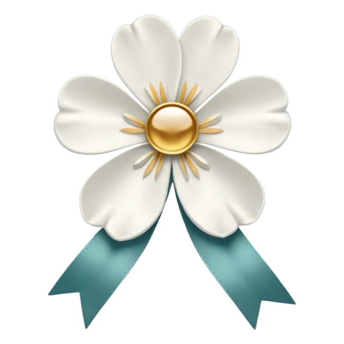 white sakura with a velvet ribbon sticker