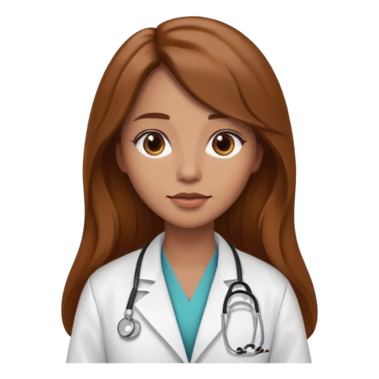Female brown long hair Doctor sticker