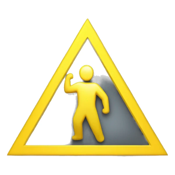 electrician symbol in yellow triangle sticker