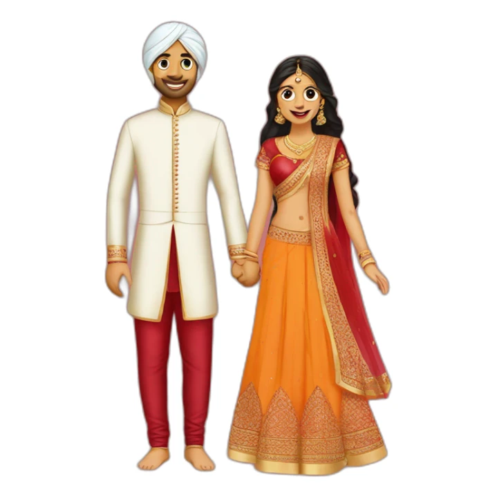 indian sangeet bride and groom sticker