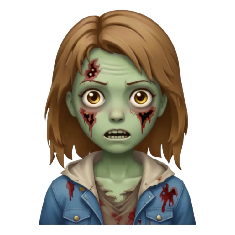 A zombie girl with light brown hair sticker