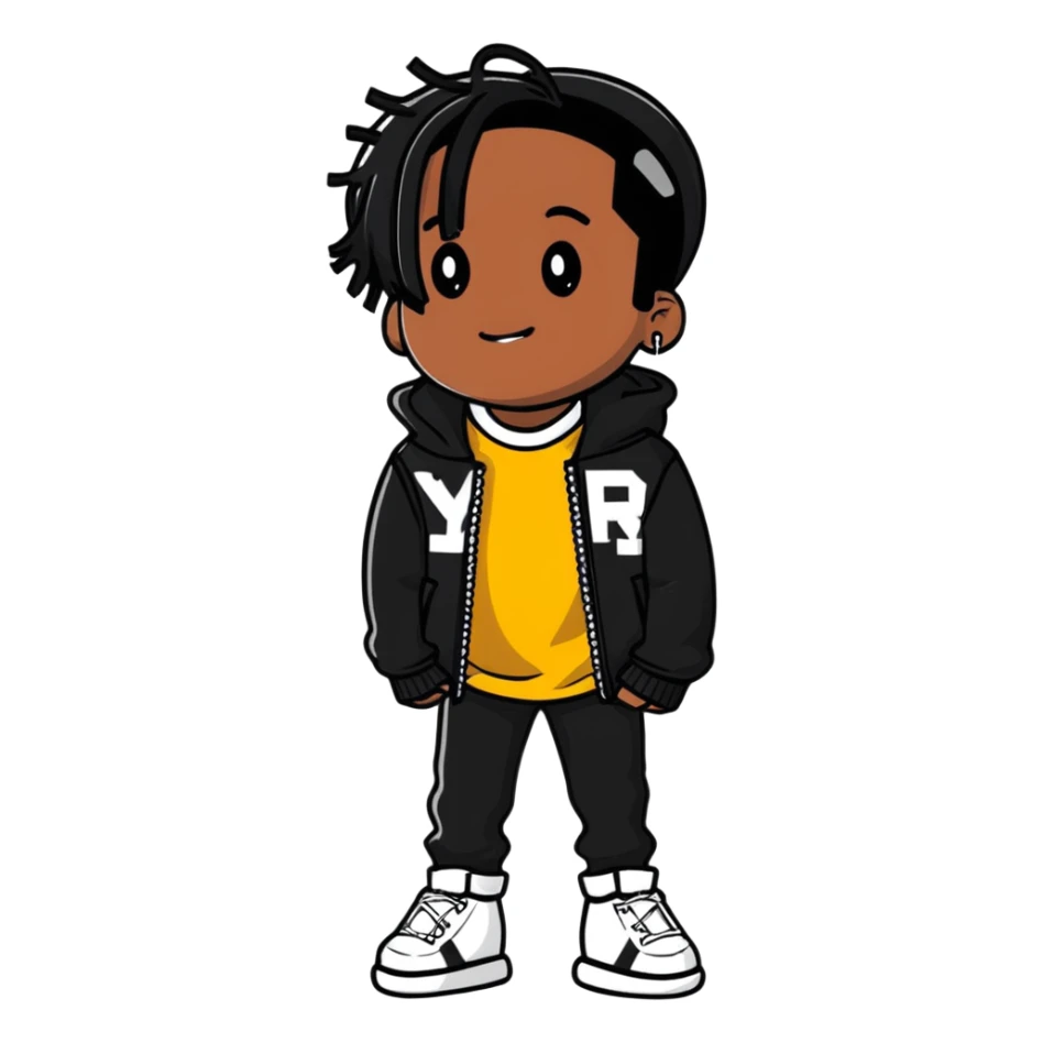 ASAP Rocky with his signature style and fashion sticker