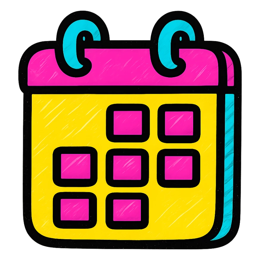 simple colorful calendar icon sticker
