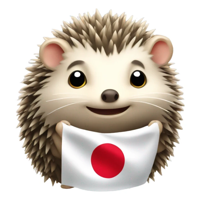 hedgehog with japanese flag sticker