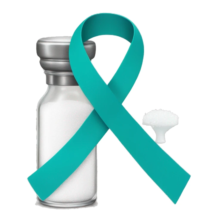 teal blue awareness ribbon with a salt shaker sticker