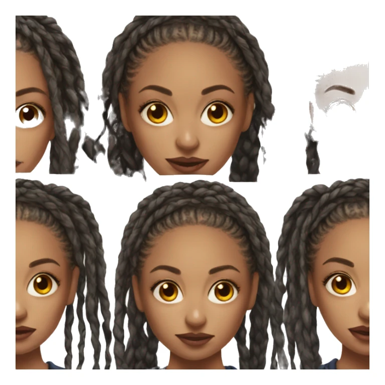 Hyper realistic woman with box braids, realism sticker