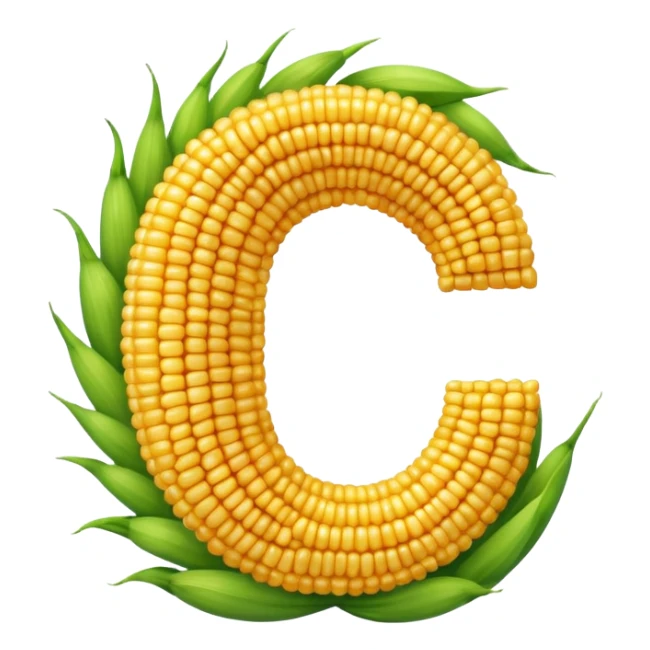 The letter C made out of corn sticker