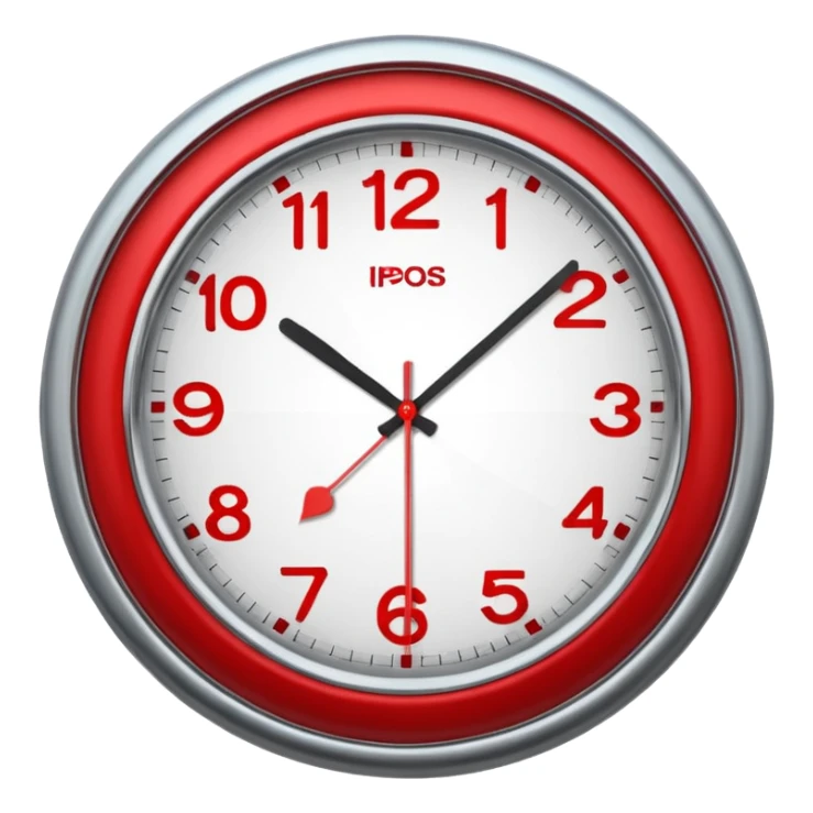 Red clock with "RED" written in the center. sticker