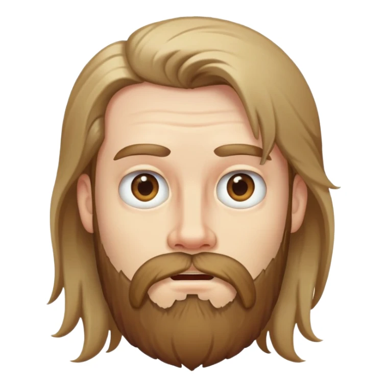 pale guy with beard and long hair looking stupid sticker