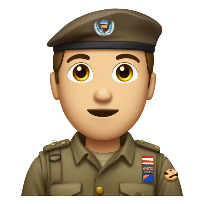Soldier man wird Brown Hair eating a Cookie  sticker