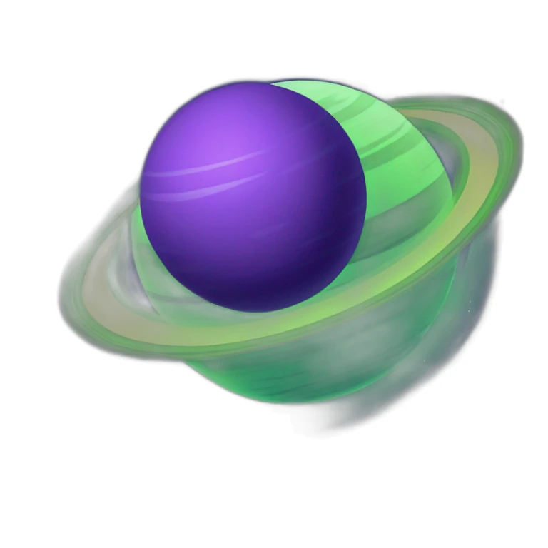 green planet with purple saturn rings and moon sticker