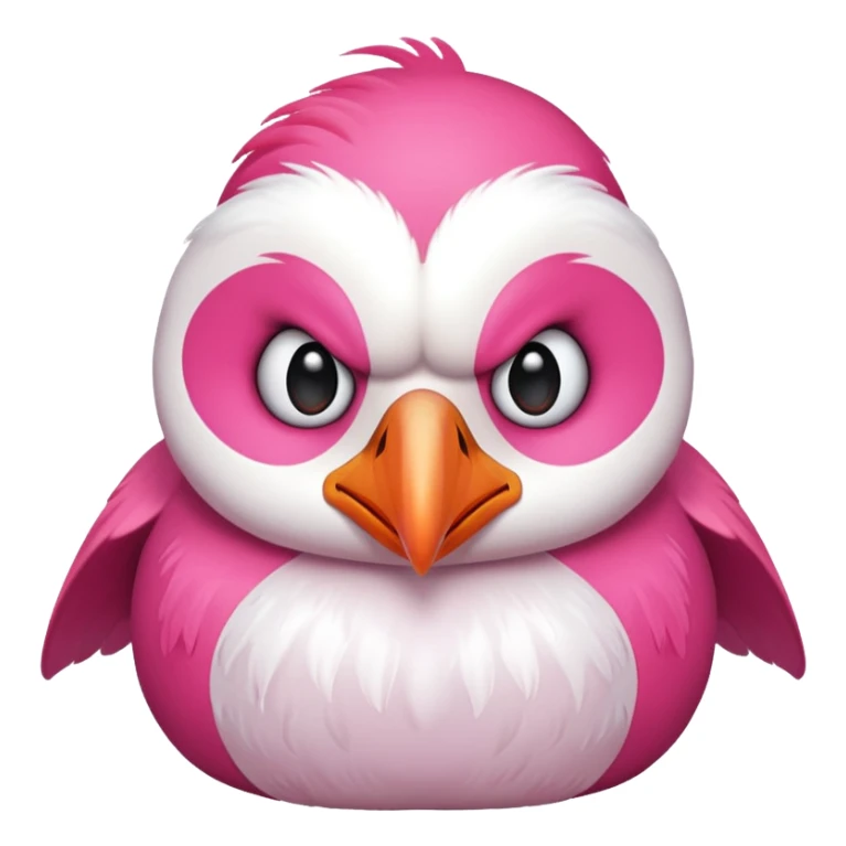 pink puffin angry steam from nose sticker