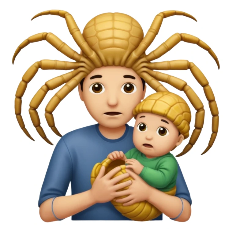 man with Baby Facehugger on his face sticker