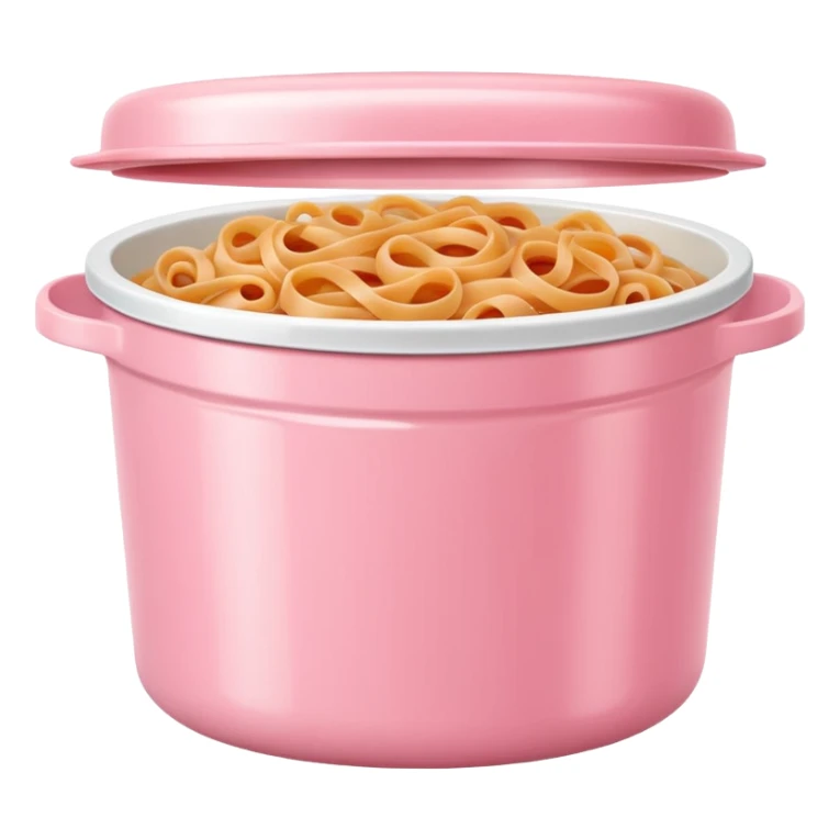 pastel pink food container with bolognese pasta inside sticker