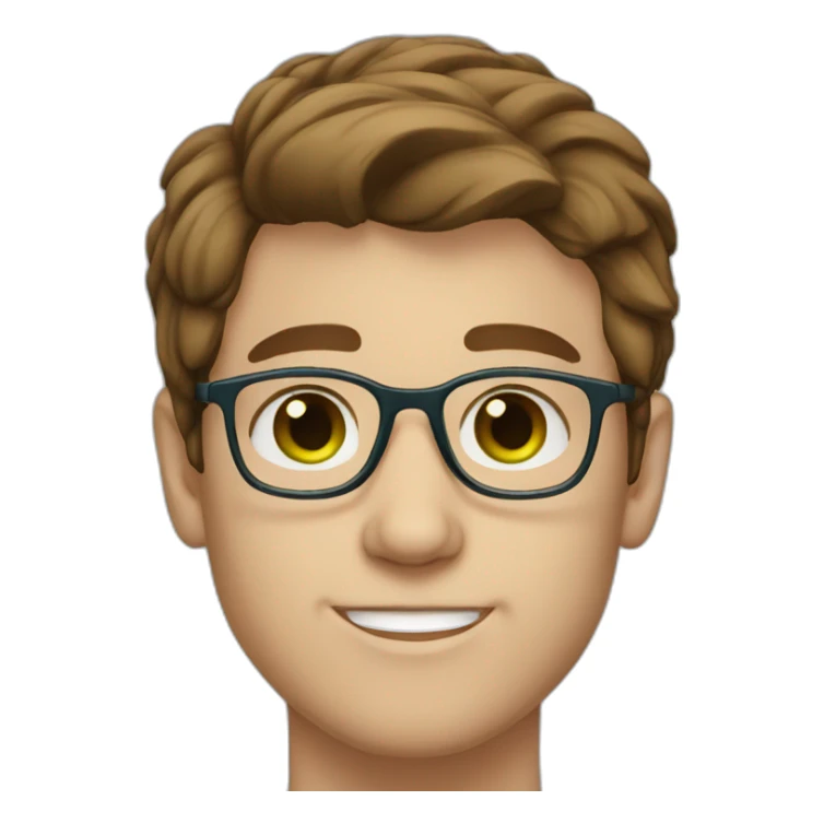 eyeglass brown haired 20 year old guy with blue-green eyes sticker