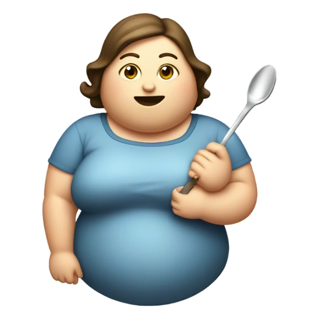 Fat girl with a spoon and lighter with sugar on her spoon and her lighter under it  sticker