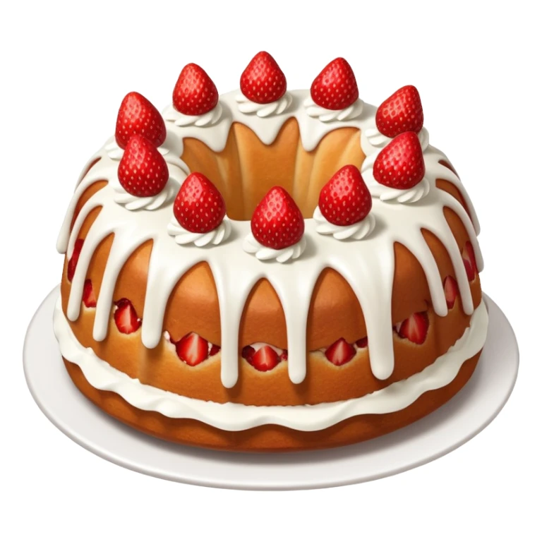 Bundt strawberry & cream cake and white frosting  sticker