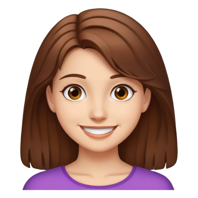 smiling girl with brown hair sticker
