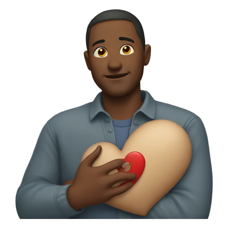 Father holds his heart in his arm sticker